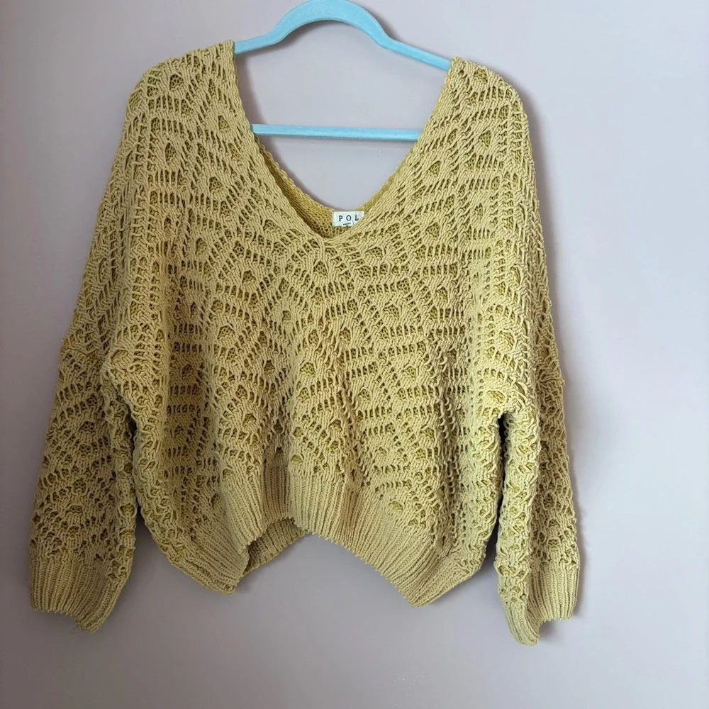 💚POL Yellow Knit Sweater - Picture 1 of 5